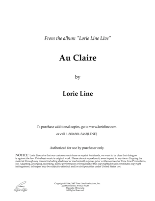 Book cover for Au Claire (from PBS Special Lorie Line Live!)