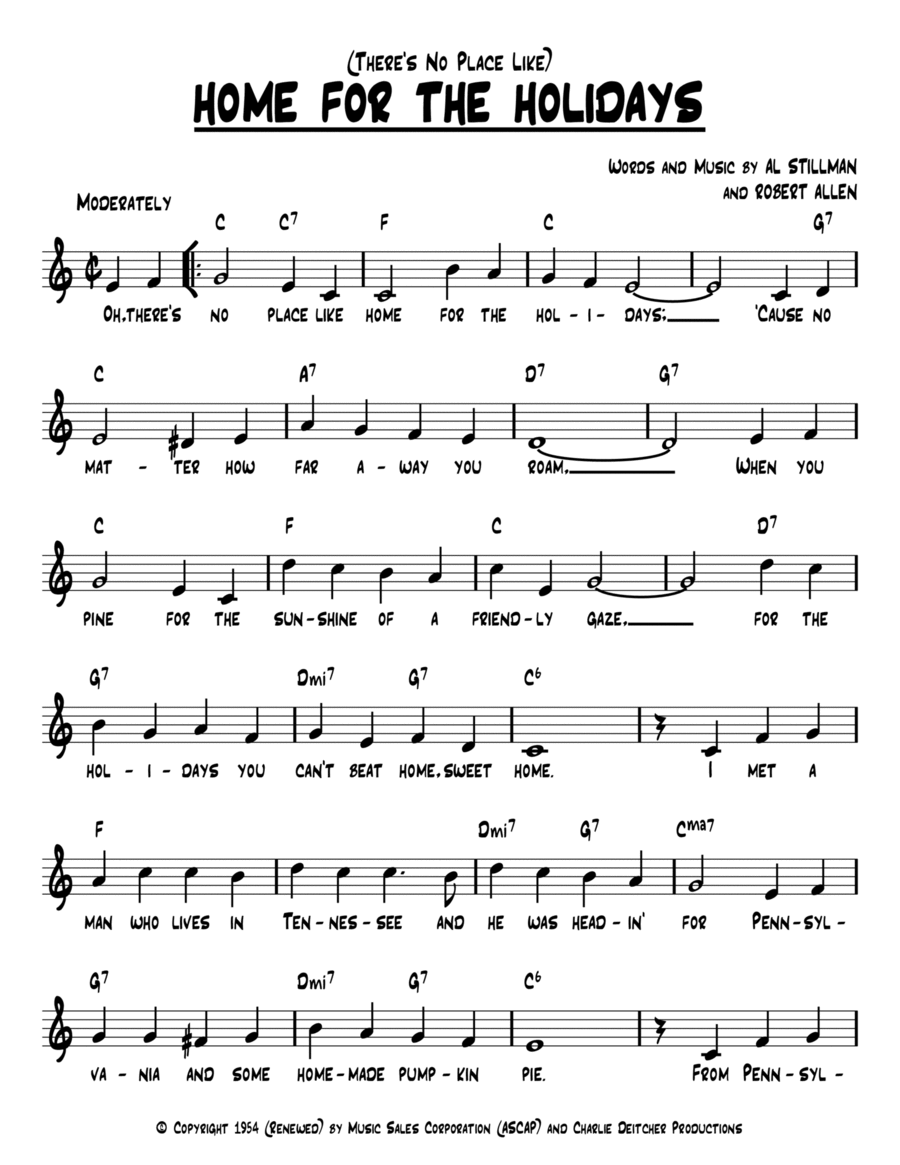 (There's No Place Like) Home For The Holidays Piano scores gallery preview page 1