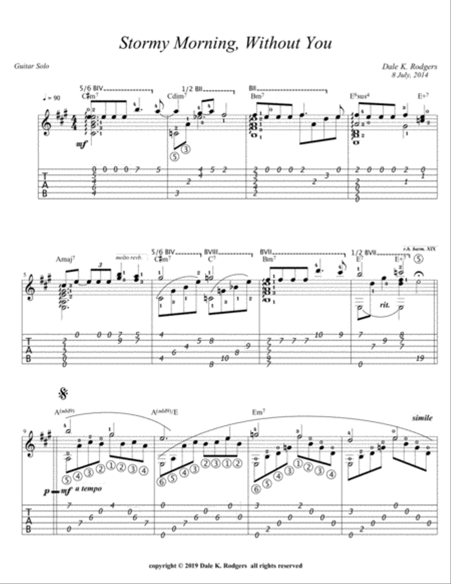 Stormy Morning, Without You Guitar Solo scores gallery preview page 4
