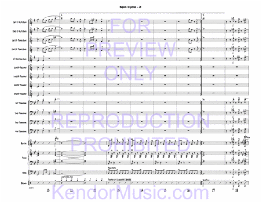Spin Cycle (Full Score) Jazz Ensemble scores gallery preview page 4
