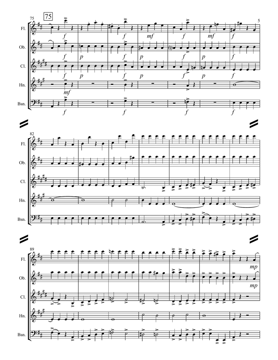 The Marriage of Figaro - Overture (fWoodwind Quintet) Woodwind Quintet scores gallery preview page 6