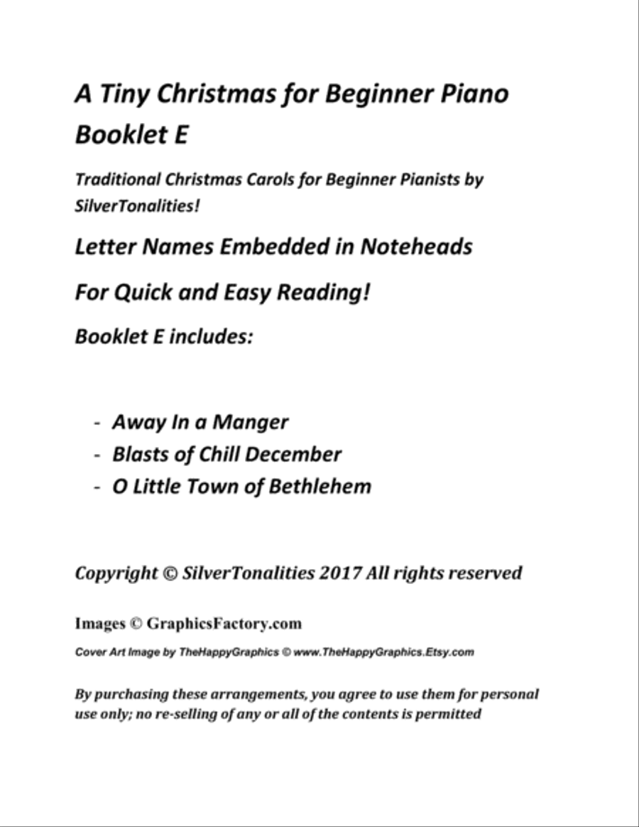 A Tiny Christmas for Beginner Piano Booklet E Easy Piano scores gallery preview page 2