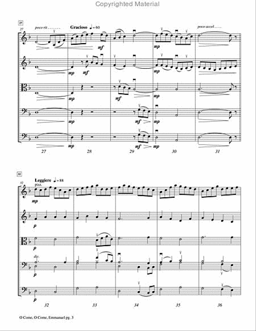 O Come, O Come, Emmanuel String Orchestra scores gallery preview page 4