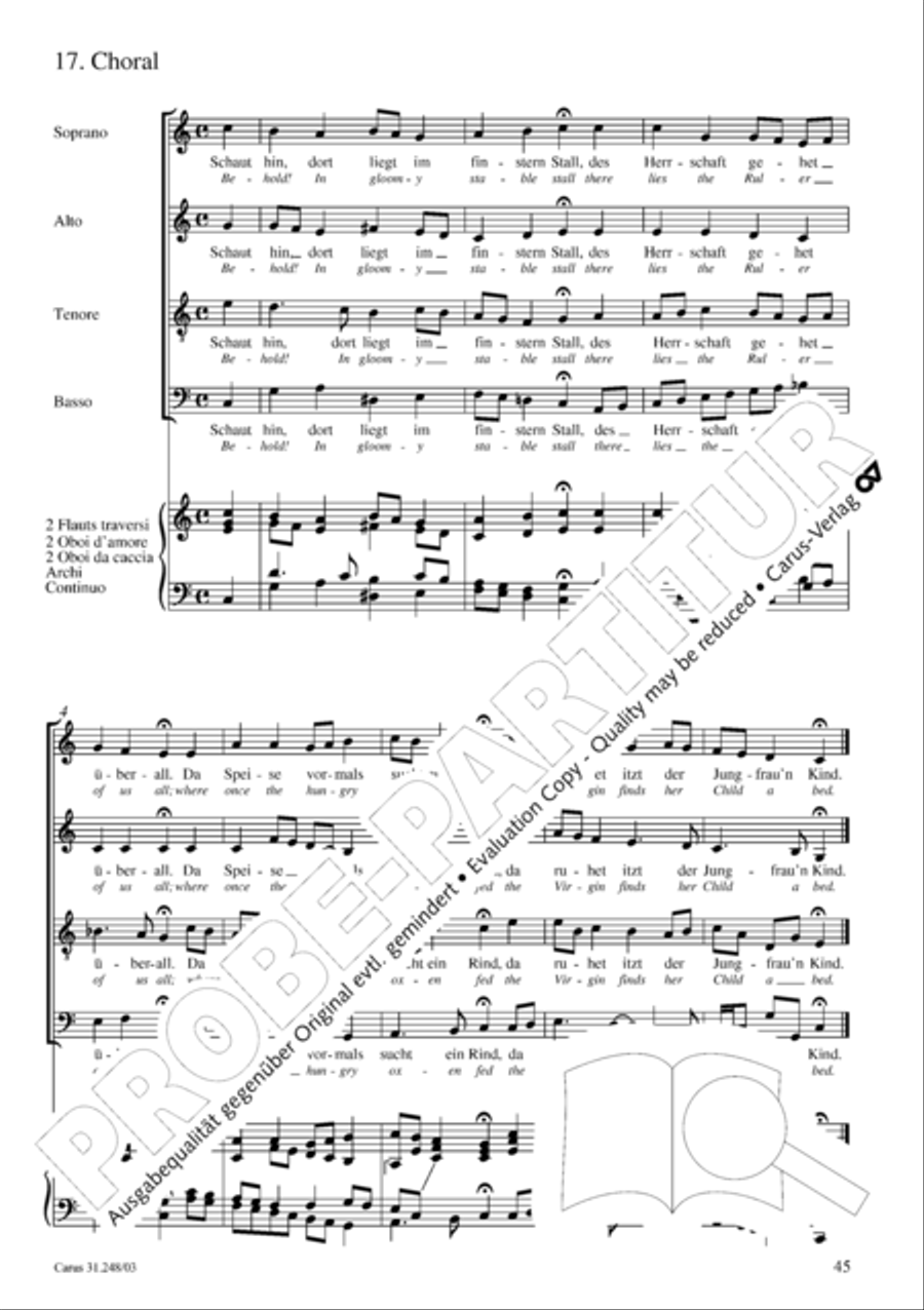 Christmas oratorio (Weihnachtsoratorium, Teile I-III) 4-Part scores gallery preview page 50
