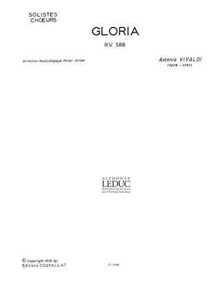 Book cover for Vivaldi Antonio Gloria Rv588 (ryom) Satb A Cappella Choral