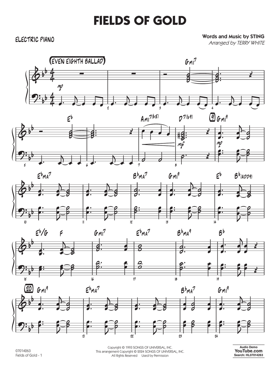 Fields Of Gold (arr. Terry White) - Piano Jazz Ensemble scores gallery preview page 1