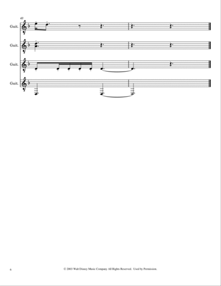 He's A Pirate Guitar Ensemble scores gallery preview page 6