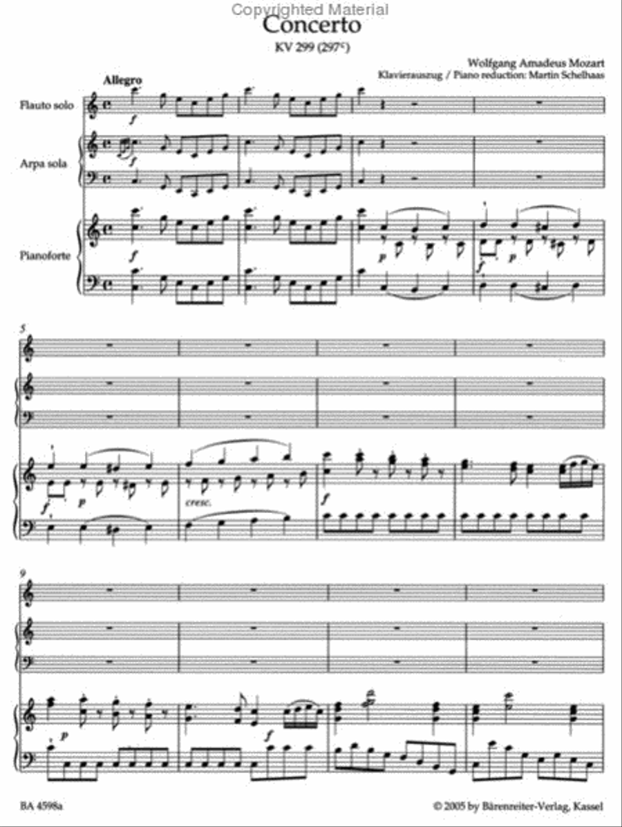 Concerto for Flute, Harp and Orchestra C major KV 299 (297c) Flute Solo scores gallery preview page 2