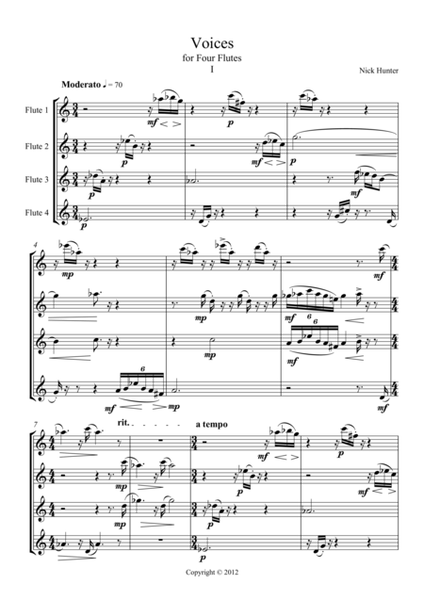 'Voices' for four flutes