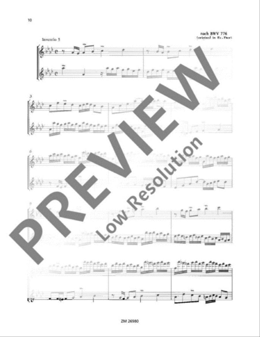 15 Two-Part Inventions Flute Duet scores gallery preview page 11