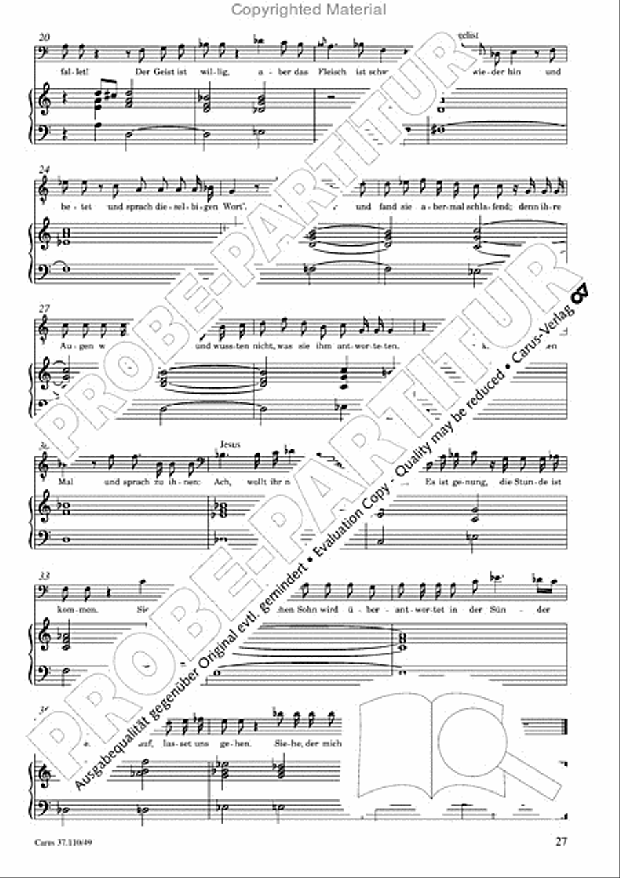 Markuspassion. Werkausgabe Reihe 1, Bd. 7 (Homilius) Organ scores gallery preview page 28