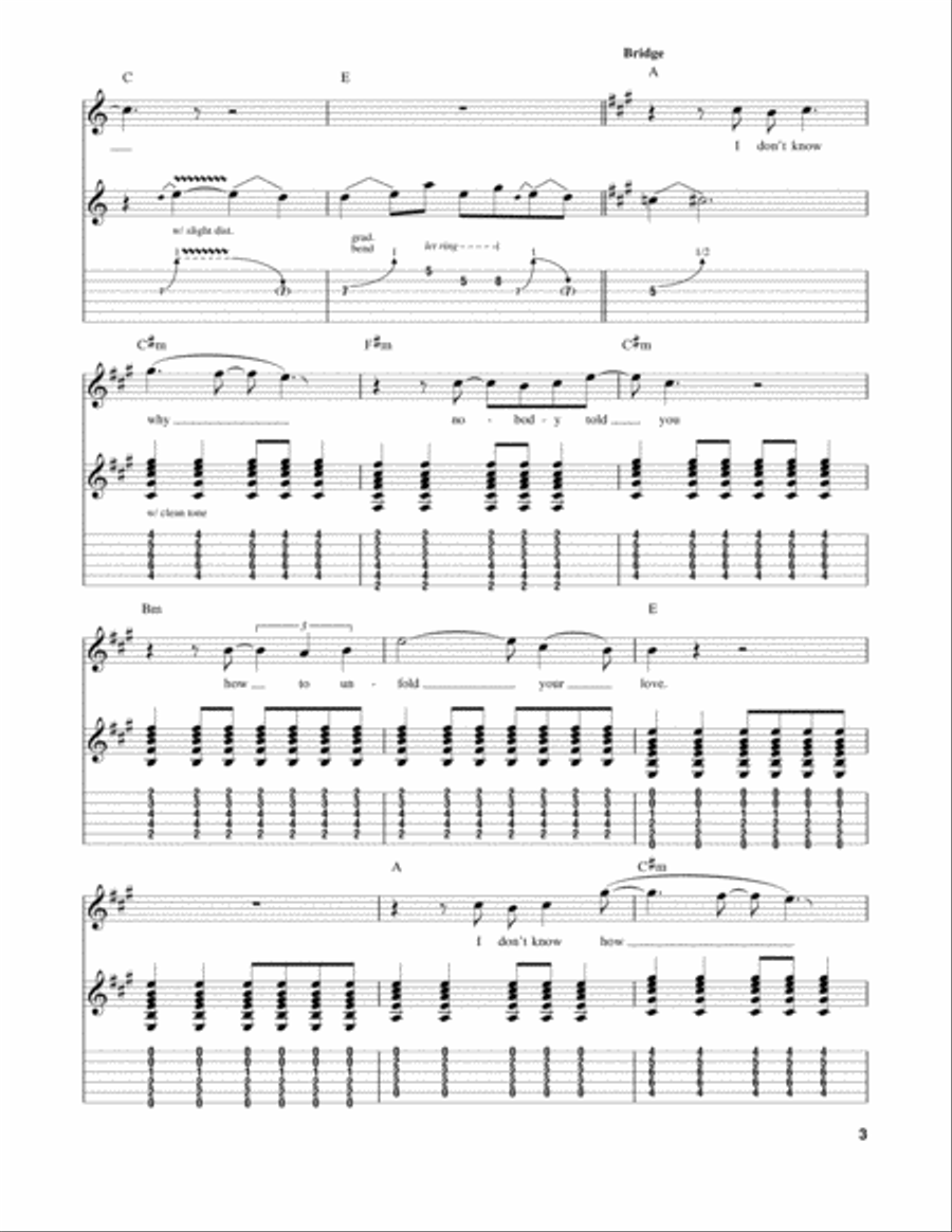 While My Guitar Gently Weeps Electric Guitar scores gallery preview page 3