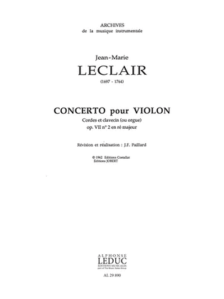 Book cover for Concerto Op.7, No.2 In D Major (violin & Orchestra)
