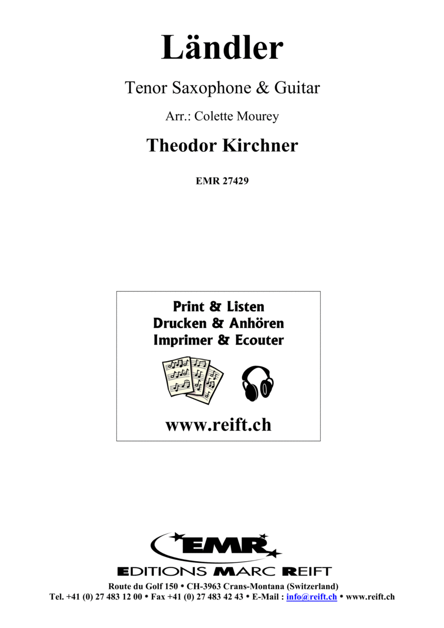 Landler Tenor Saxophone scores gallery preview page 1