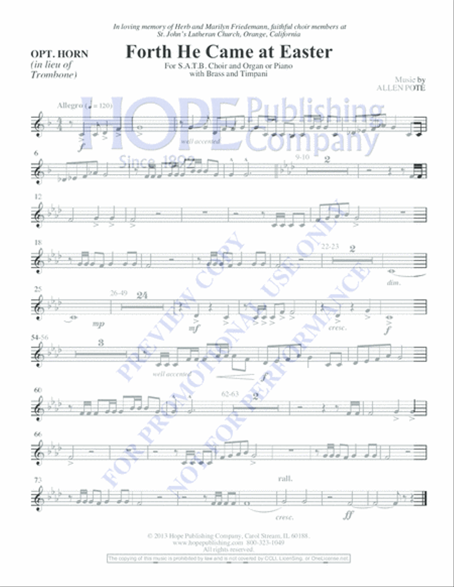 Forth He Came at Easter 4-Part scores gallery preview page 19