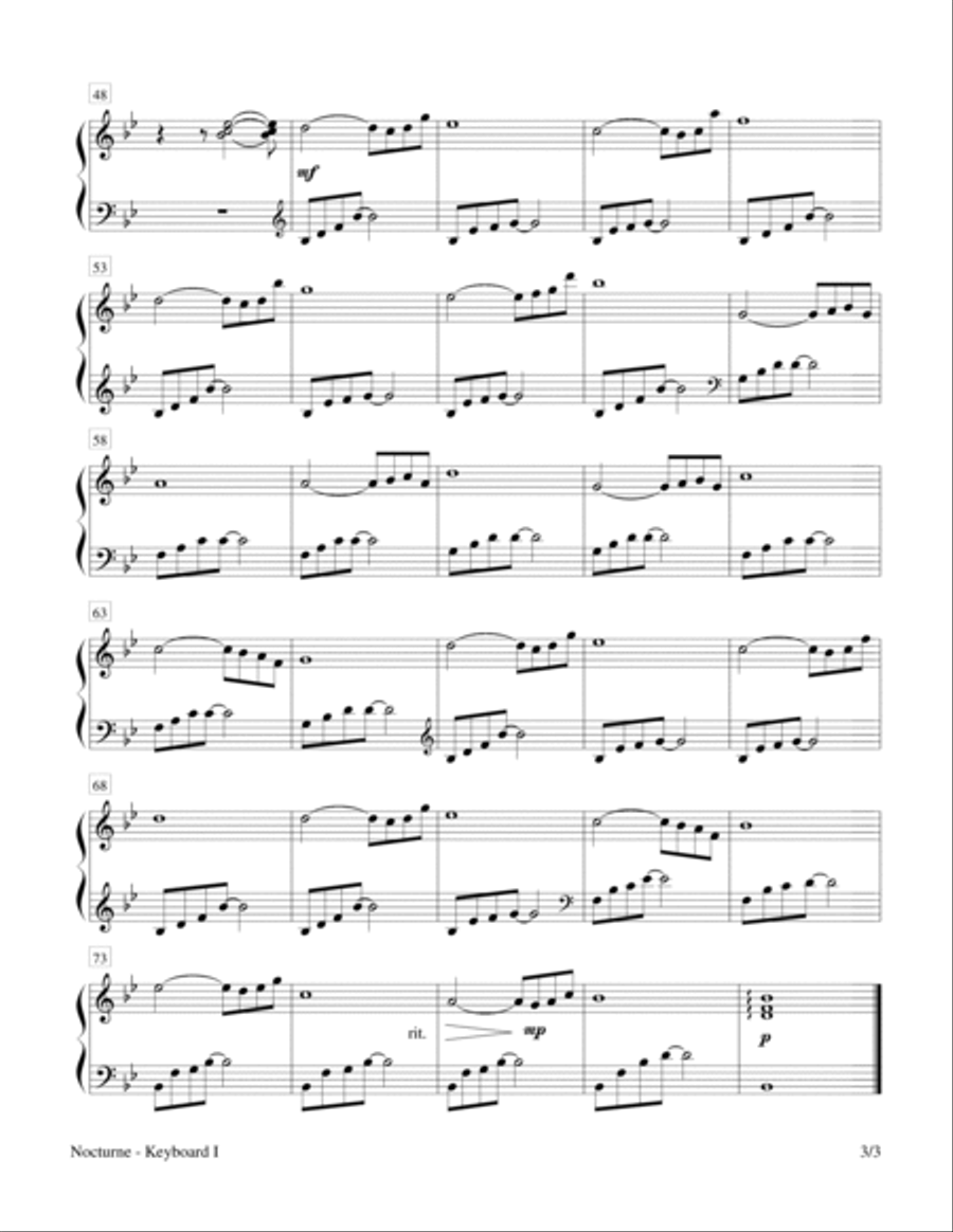 Sounds of Creation - Nocturne (Keyboard Duet; 2 Pianos, 4 Hands) Piano Method scores gallery preview page 3