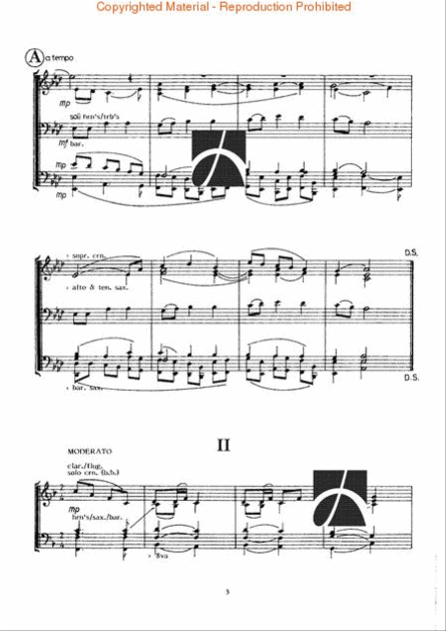 Two Carols Score Only Concert Band scores gallery preview page 4