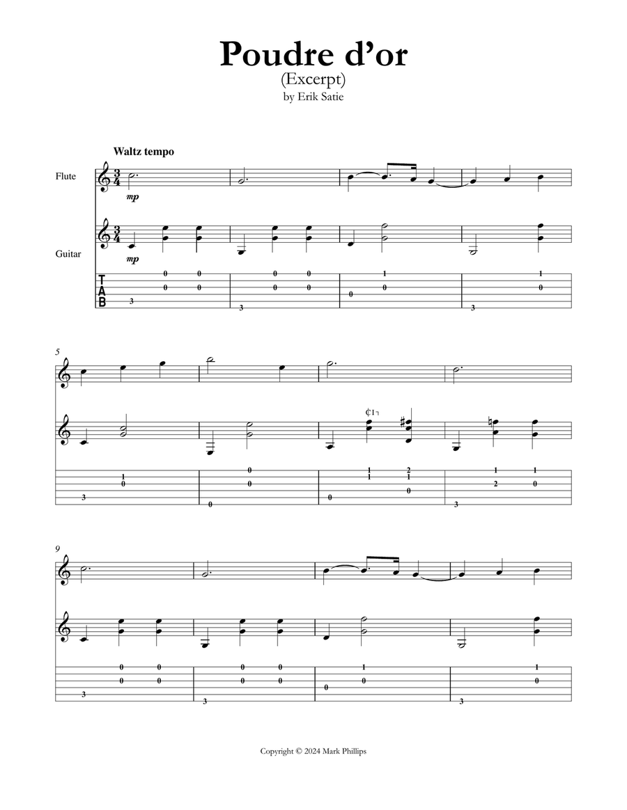 Poudre d’or Poudre d’or Flute scores gallery preview page 1