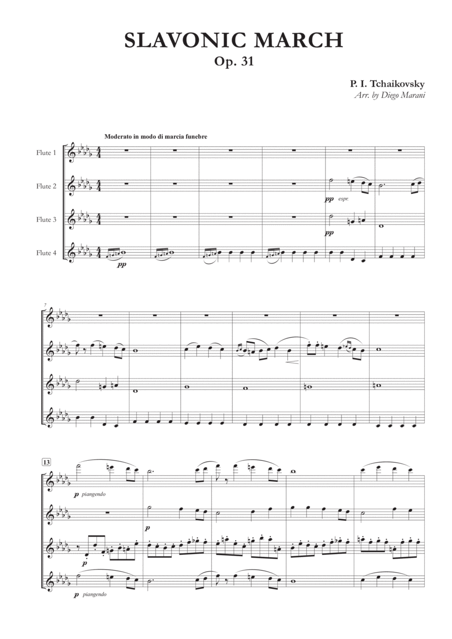 Book cover for Slavonic March for Flute Quartet