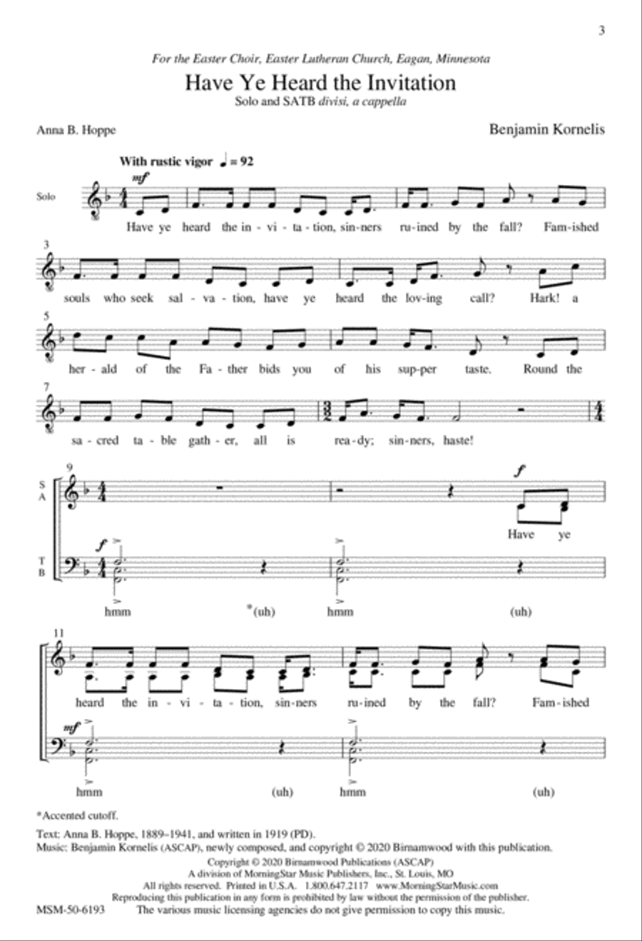 Have Ye Heard the Invitation Divisi scores gallery preview page 1