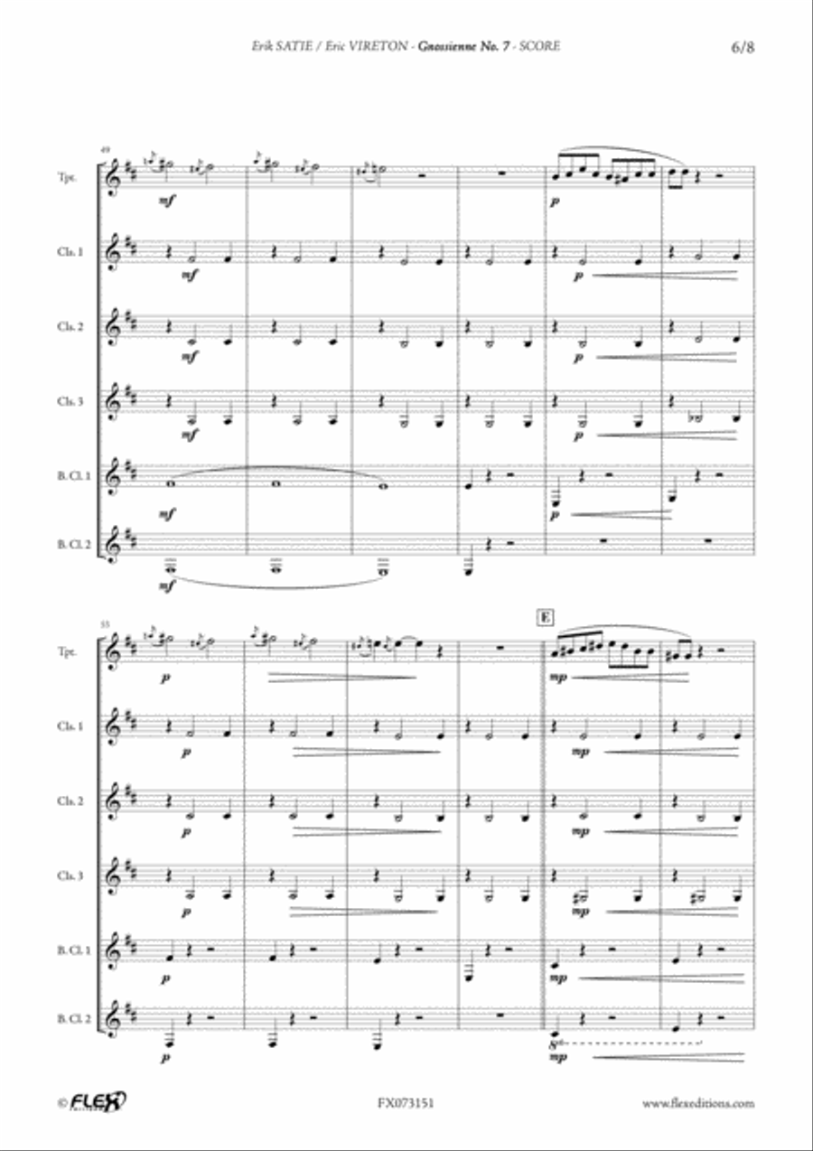 Gnossienne No. 7 2-Part scores gallery preview page 6