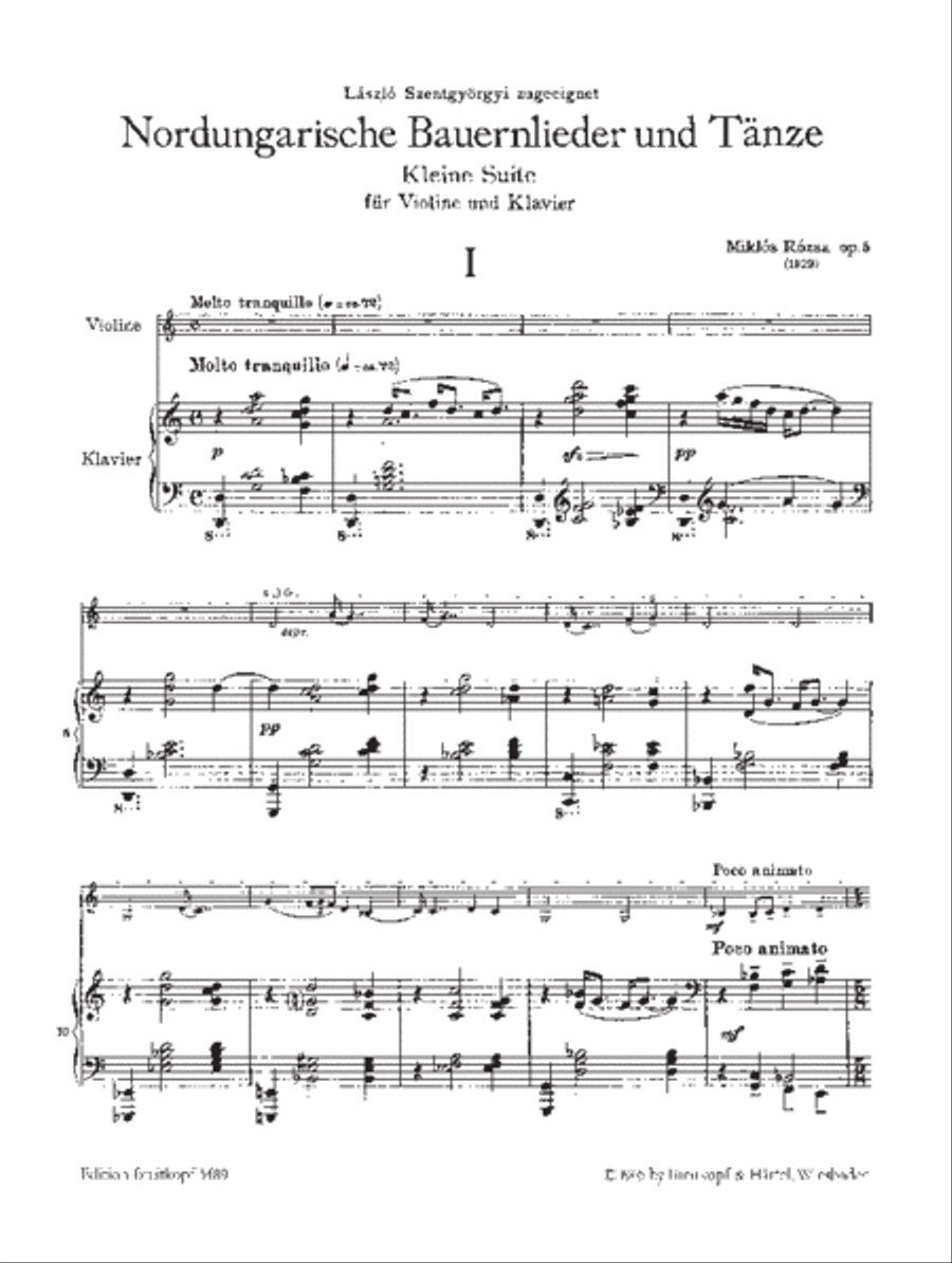 North Hungarian Peasant Songs and Dances Op. 5 Violin Solo scores gallery preview page 2