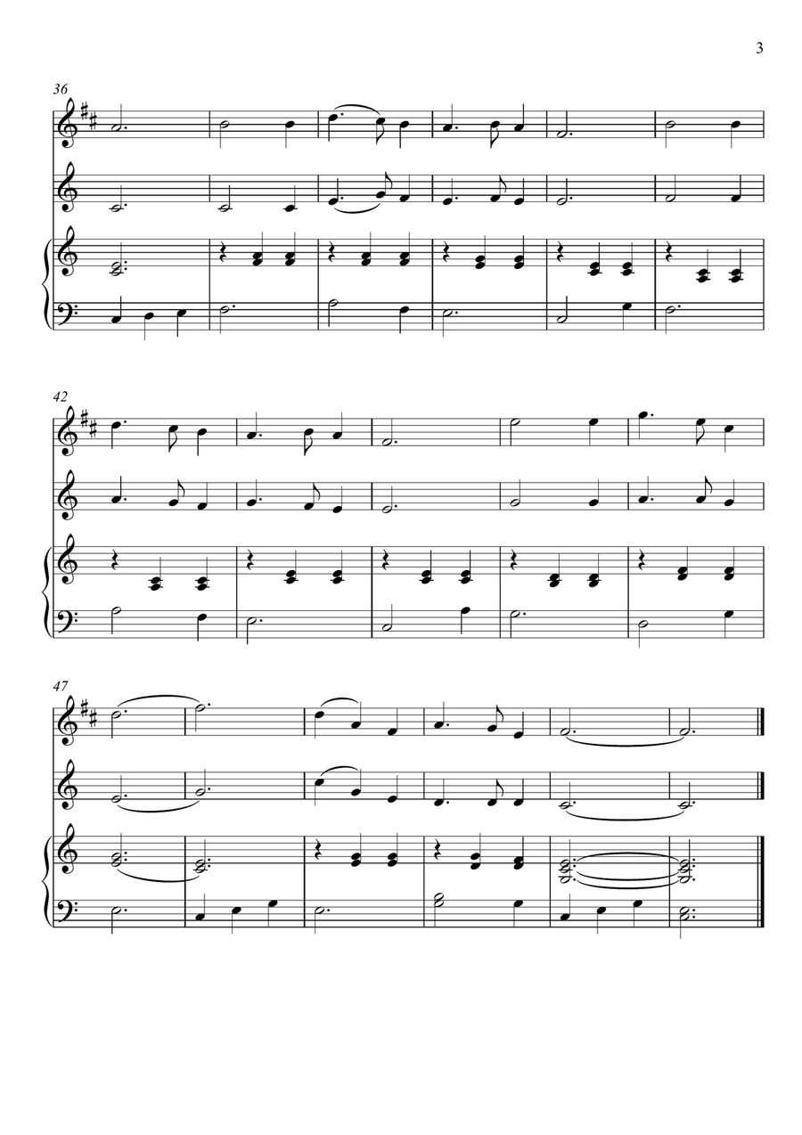 Franz Gruber - Silent Night (Trumpet and Violin Duet) Franz Gruber - Silent Night (Trumpet and Violin Duet) Small Ensemble scores gallery preview page 3