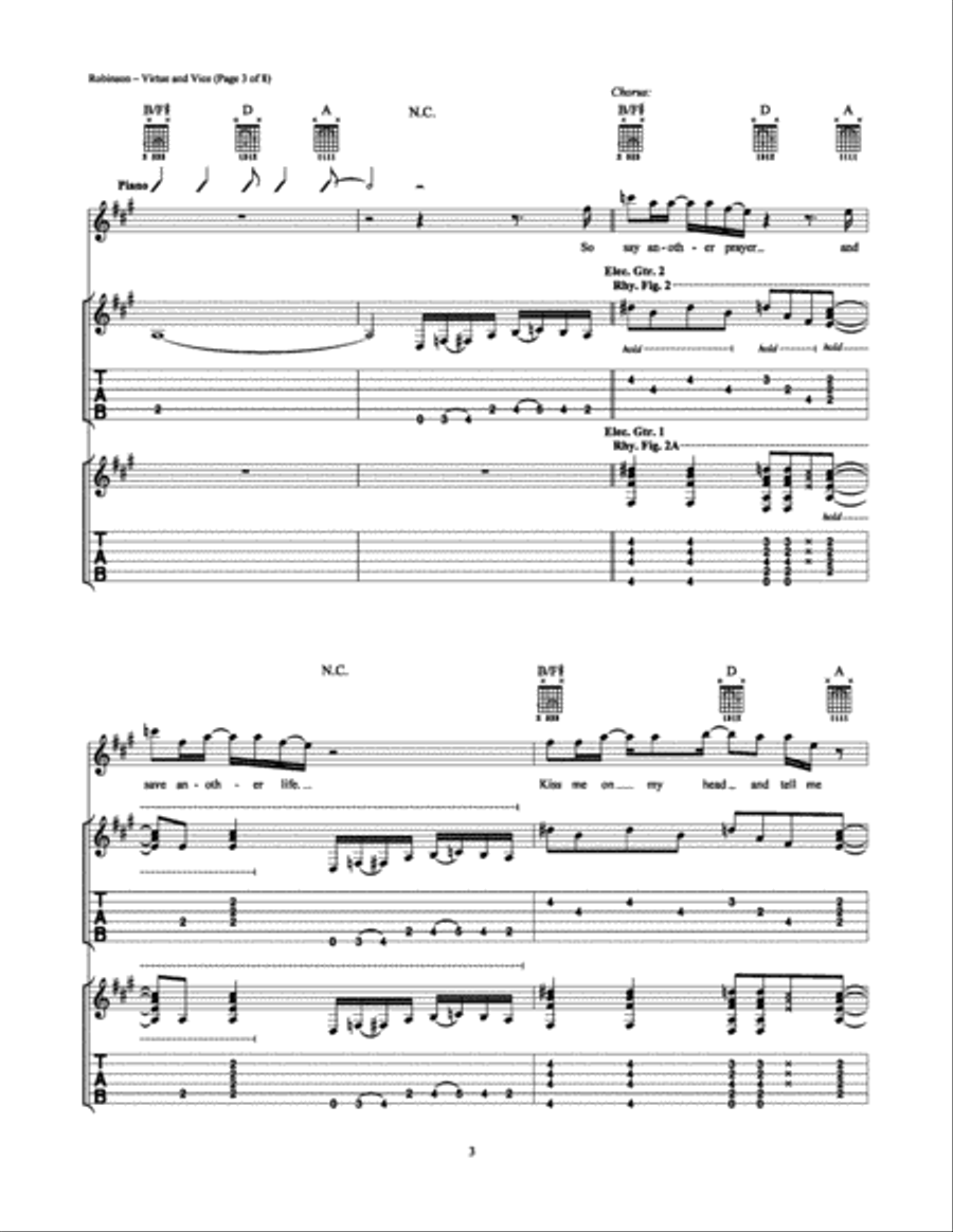 Virtue and Vice Electric Guitar scores gallery preview page 3