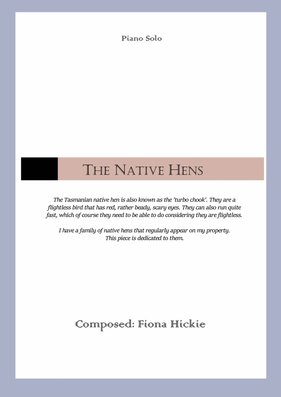 The Native Hens Piano, Vocal, Guitar scores gallery preview page 1