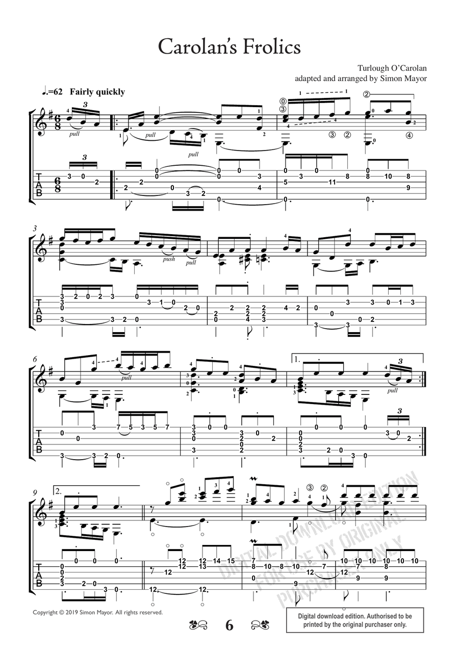 Carolan For Solo Guitar Acoustic Guitar scores gallery preview page 6