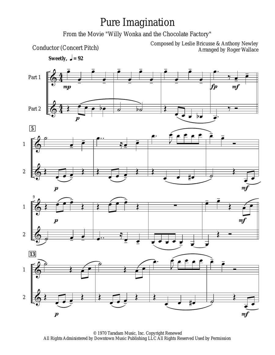 Pure Imagination Flute Duet scores gallery preview page 2