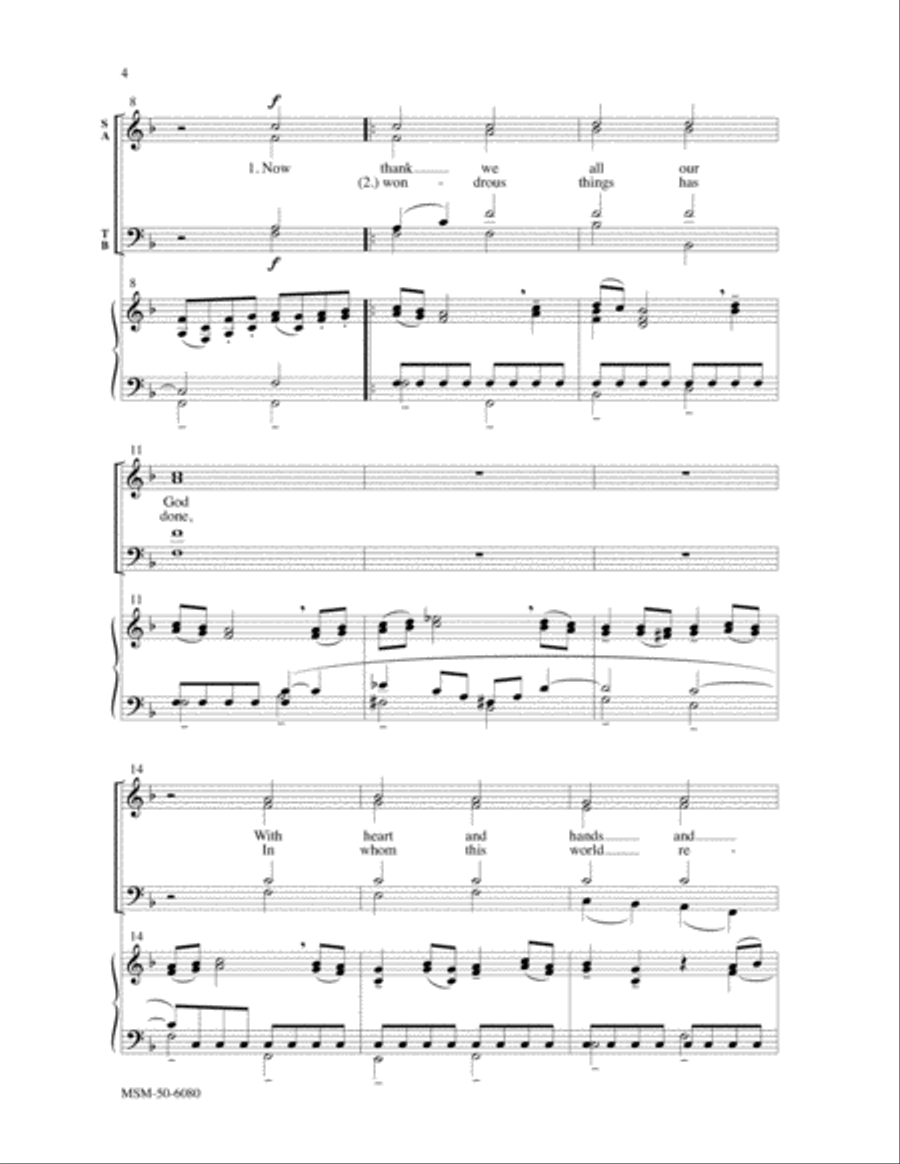 Now Thank We All Our God Now Thank We All Our God 4-Part scores gallery preview page 3