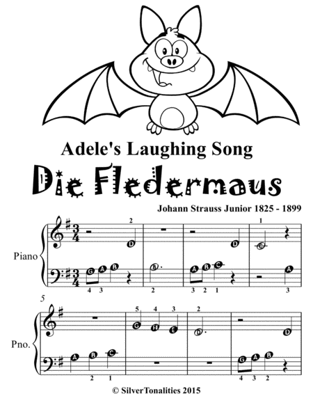 Adele’s Laughing Song Die Fledermaus Beginner Piano Sheet Music 2nd Edition