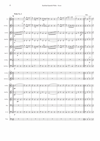 Karlsbad Sprudel-Waltz Op. 50, for wind orchestra