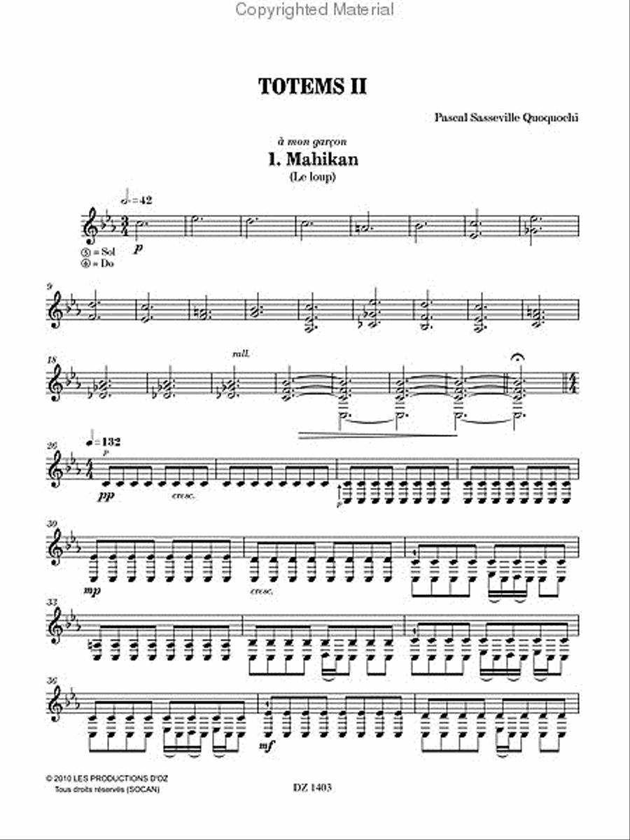 Totems II Classical Guitar scores gallery preview page 2