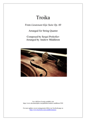 Book cover for Troika arranged for String Quartet
