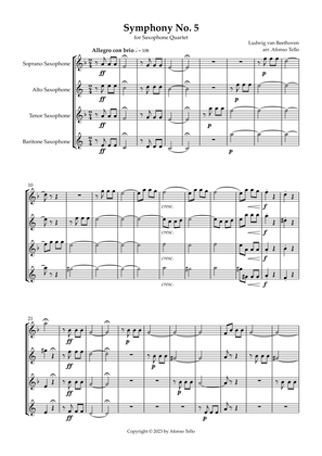 Book cover for Symphony No. 5 'Fate' - 1st Movement - Saxophone Quartet