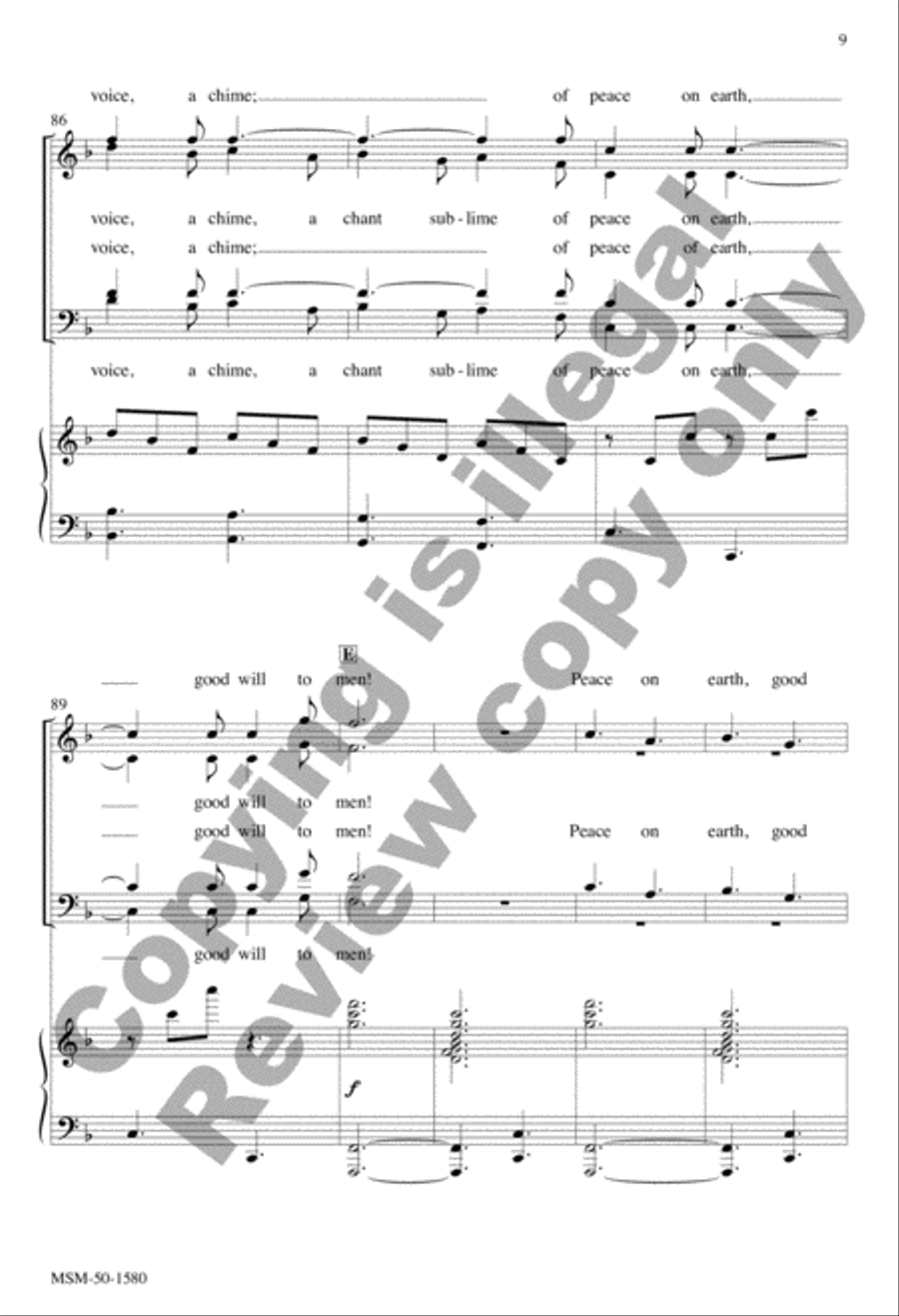 I Heard the Bells on Christmas Day 4-Part scores gallery preview page 9