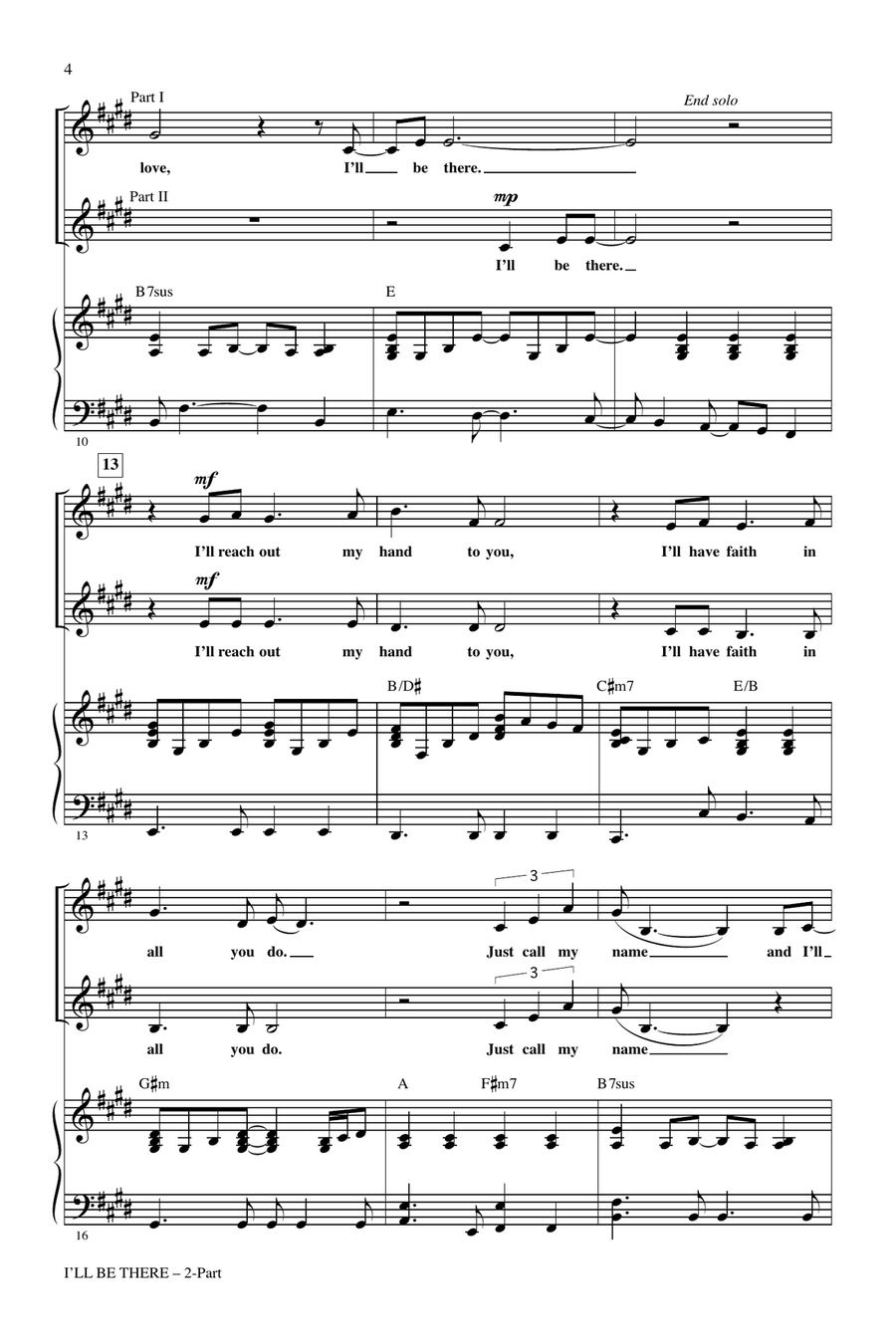 I'll Be There (arr. Audrey Snyder) 2-Part scores gallery preview page 2