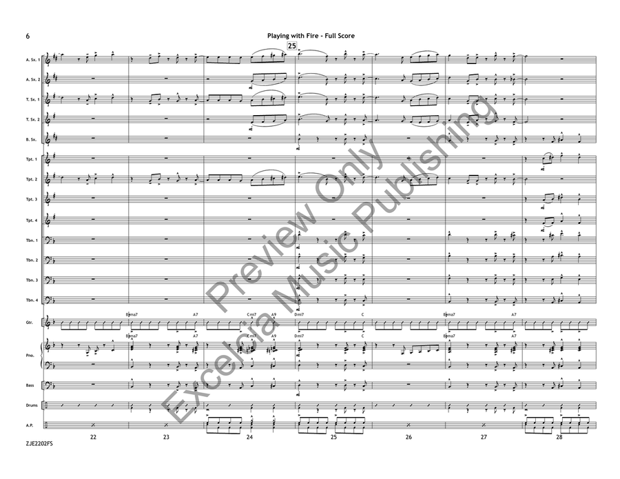 Playing with Fire (Score) Jazz Ensemble scores gallery preview page 5