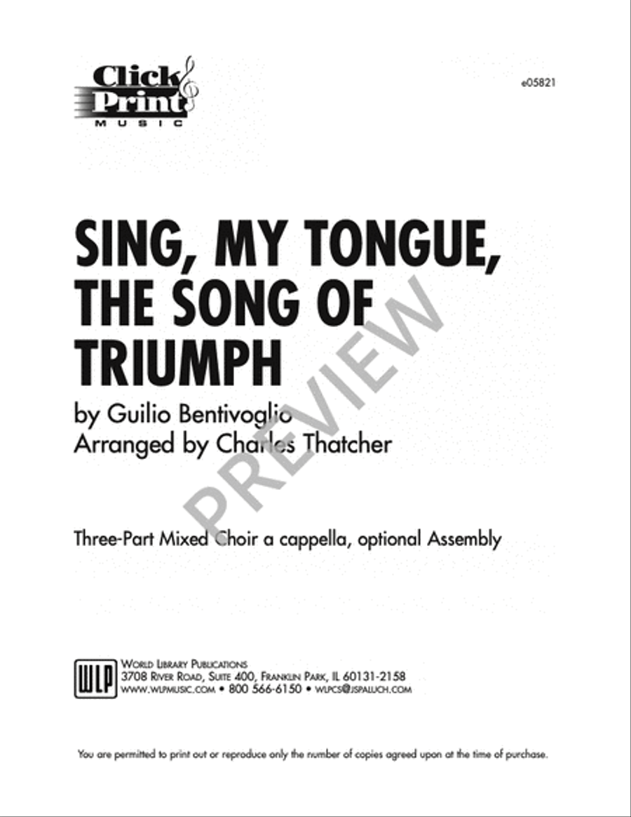Sing, My Tongue, the Song of Triumph 3-Part scores gallery preview page 9