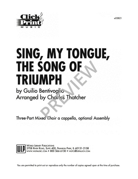 Sing My Tongue the Song of Triumph image number null