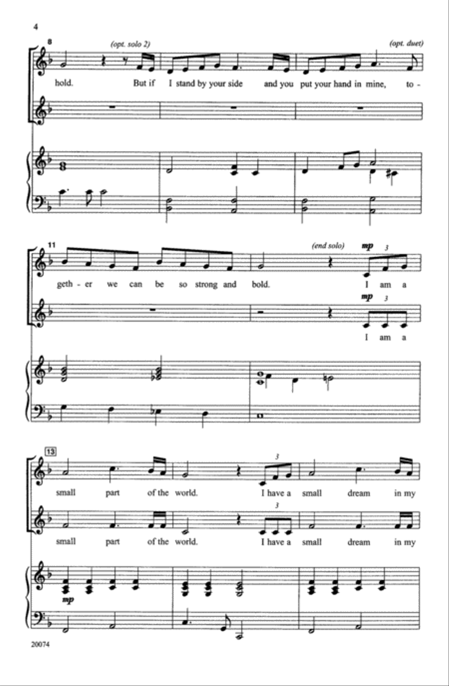 I Am a Small Part of the World Choir scores gallery preview page 2