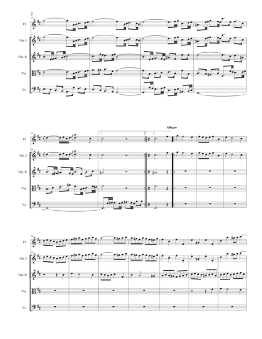 Orchestral Suite No 2 in B Minor, BWV 1067 String Orchestra scores gallery preview page 3