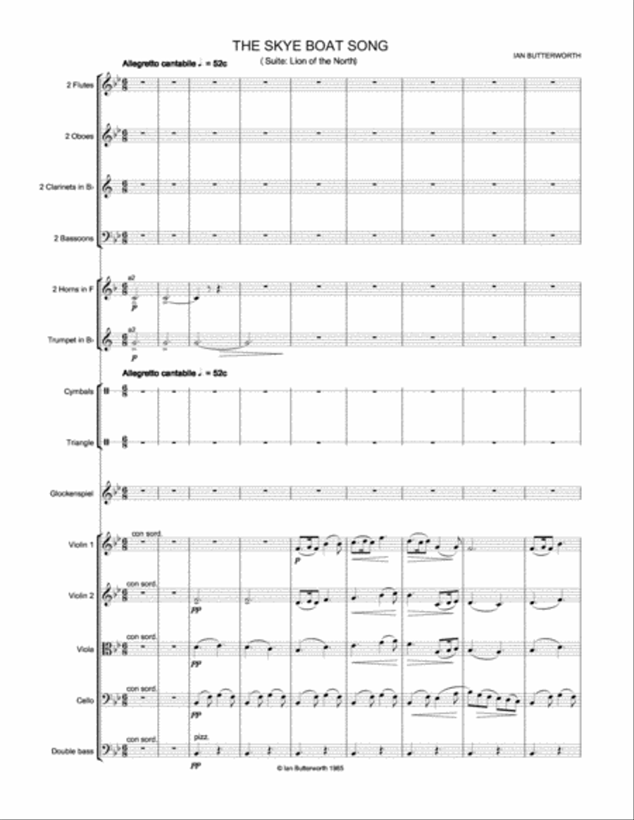 IAN BUTTERWORTH The Skye Boat Song for orchestra Full Orchestra scores gallery preview page 2
