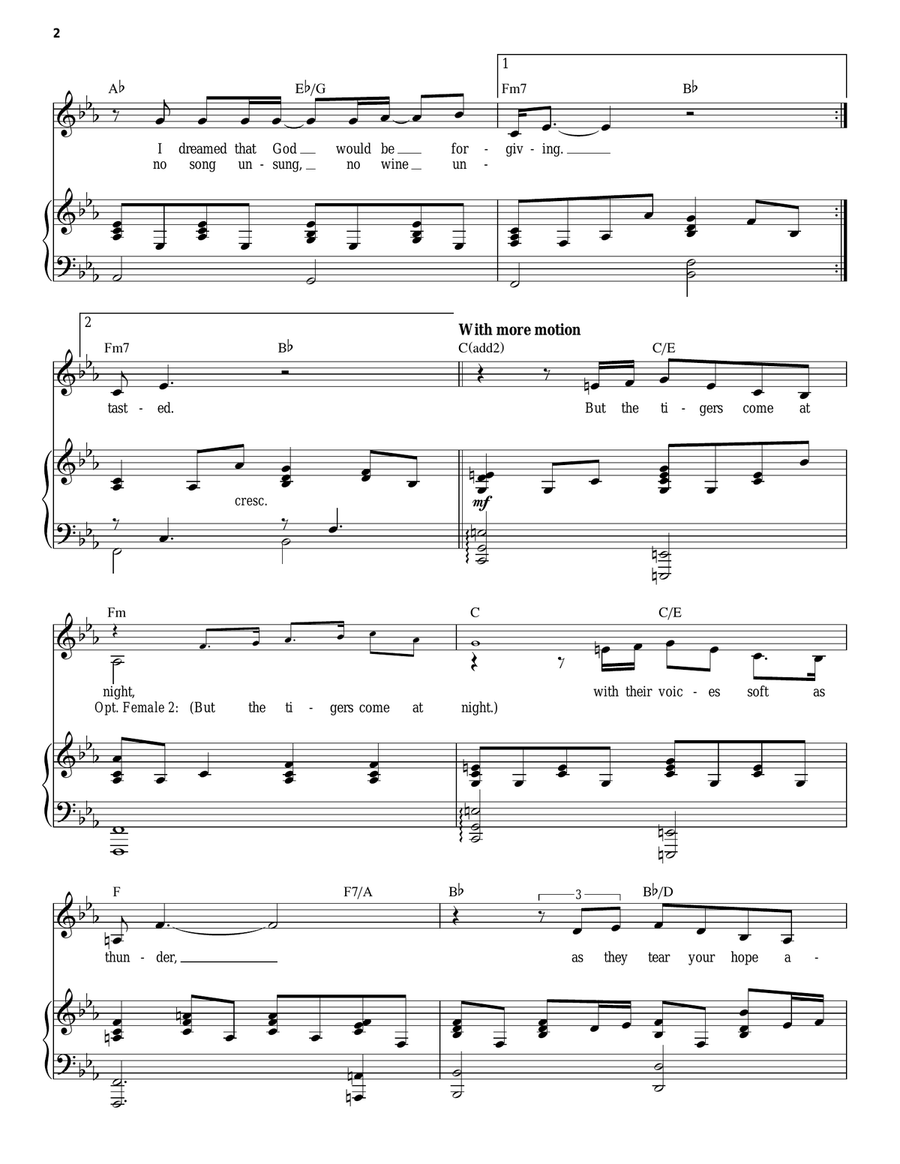 I Dreamed A Dream I Dreamed A Dream Piano, Vocal scores gallery preview page 2