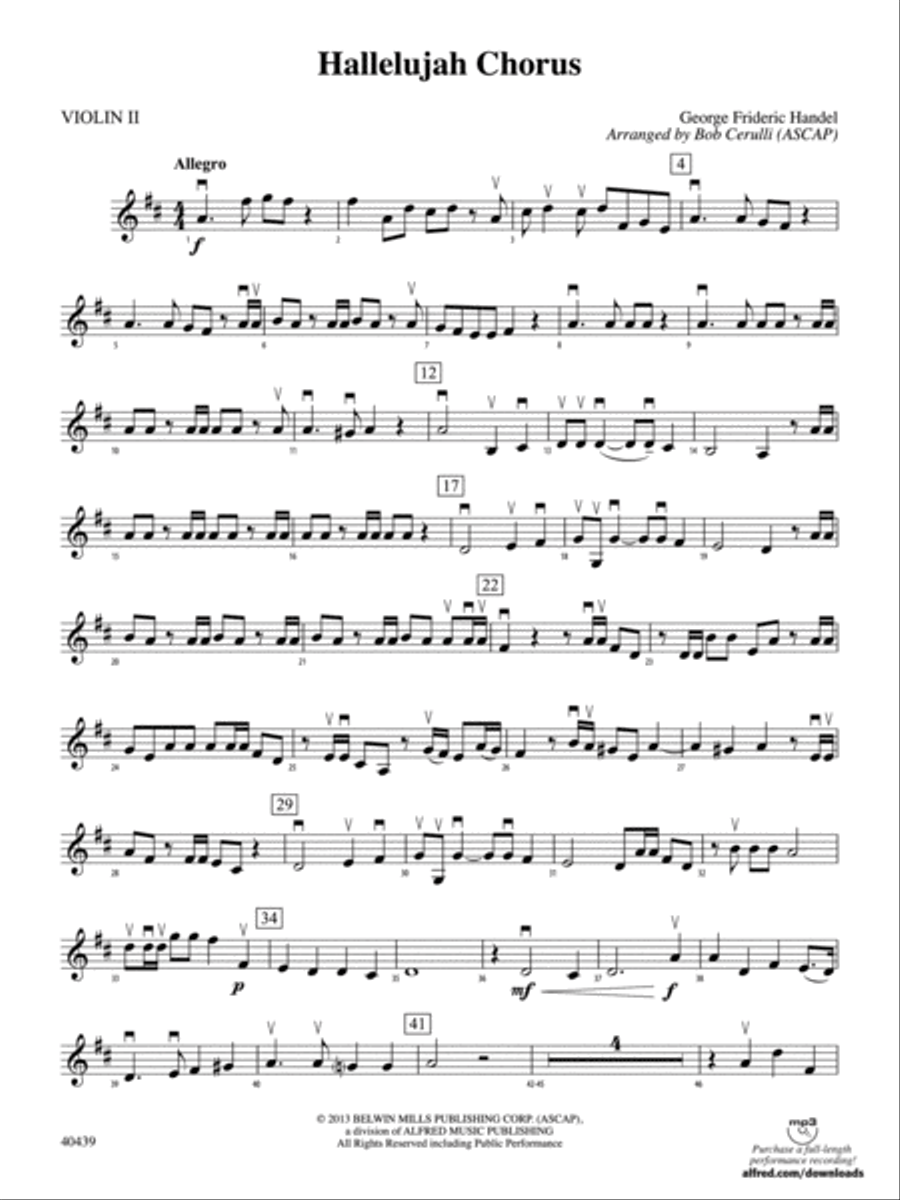 Hallelujah Chorus: 2nd Violin String Orchestra scores gallery preview page 1