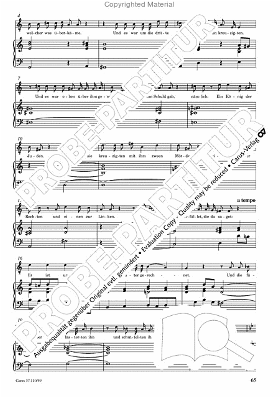 Markuspassion. Werkausgabe Reihe 1, Bd. 7 (Homilius) Organ scores gallery preview page 66