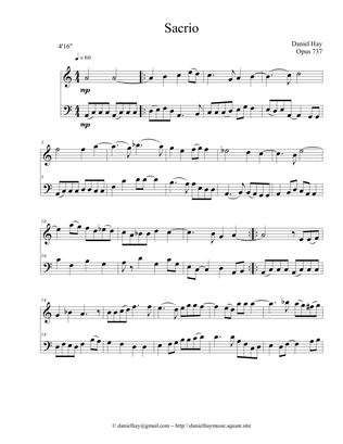 Sacrio (Opus 737) Duet for Tenor Recorder and Cello