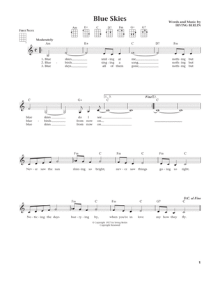 Blue Skies (from The Daily Ukulele) (arr. Liz and Jim Beloff)